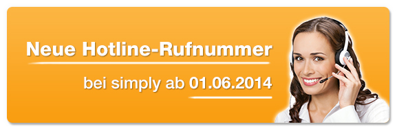 Neue Hotline-Rufnummer bei simply ab 01.06.2014